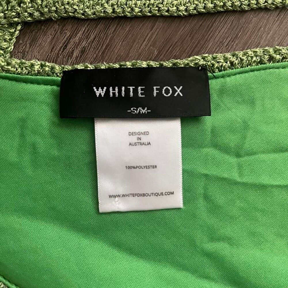 White Fox Sparkly Green Crochet Top - Picture 2 of 2